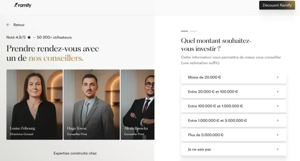 Avis Ramify : Le test du pro de la gestion pilotée 6 Souscription Ramify