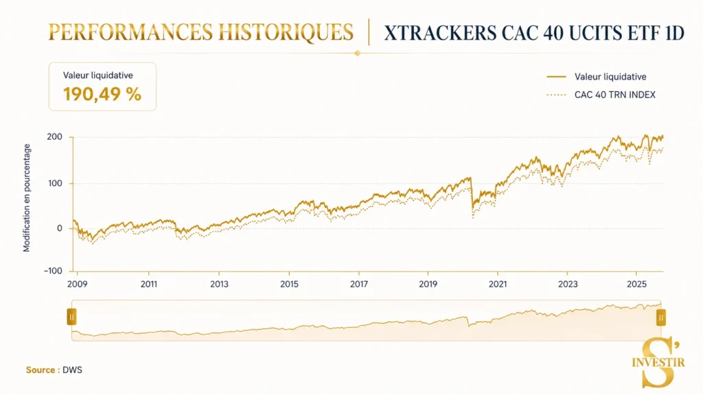 Meilleurs ETF : quel ETF choisir ? 4 Historique performances Xtrackers CAC 40