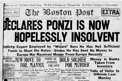 Le Boston Post déclare Ponzi insolvable