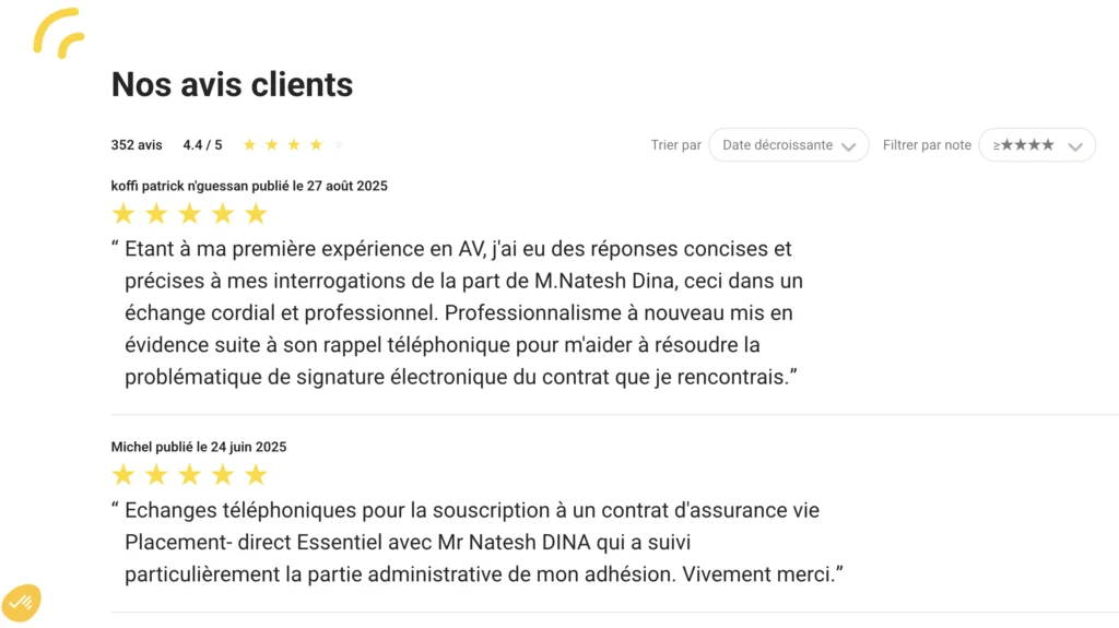 Comparatif Assurance Vie 2025 : Quelle est la meilleure assurance vie ? 14 Avis client Placement-direct