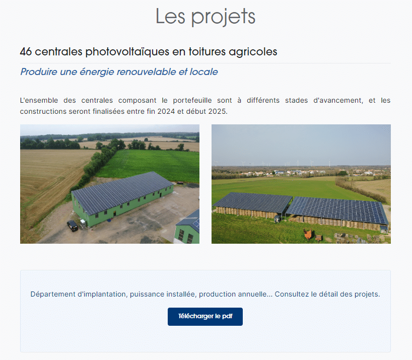 Avis Enerfip : exemple d'un projet Énergies de Loire 3 - Les projets