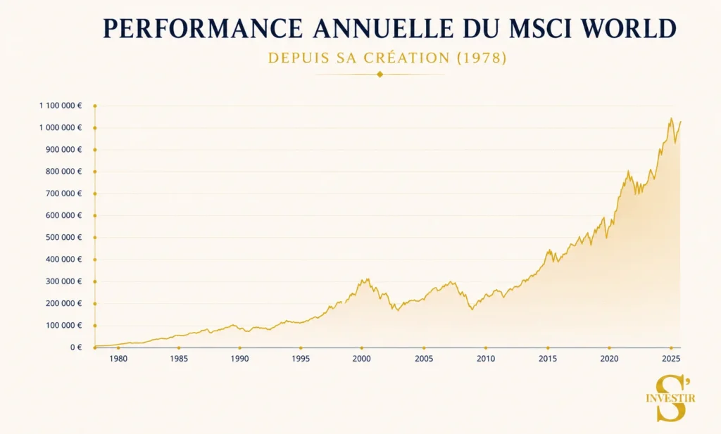 Revenus passifs : 17 idées pour générer jusqu’à 2 000 €/mois passées au crible 2 Performance MSCI World