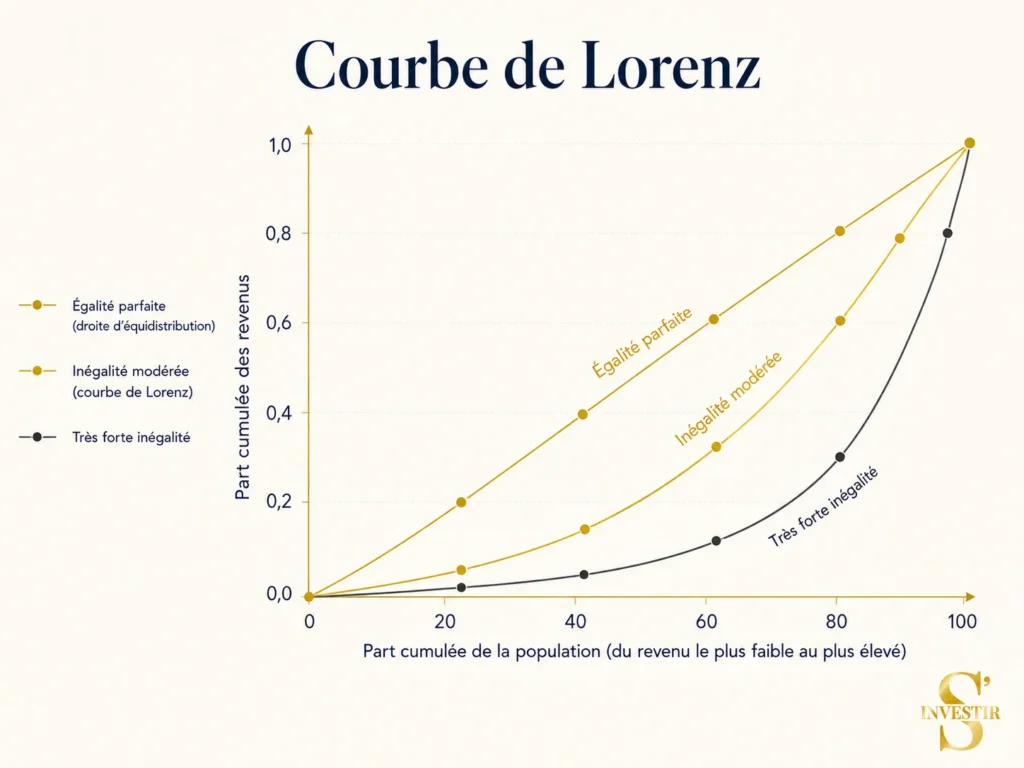 À partir de quand suis-je riche en France ? 12 Mesure des inégalité courbe de Lorenz