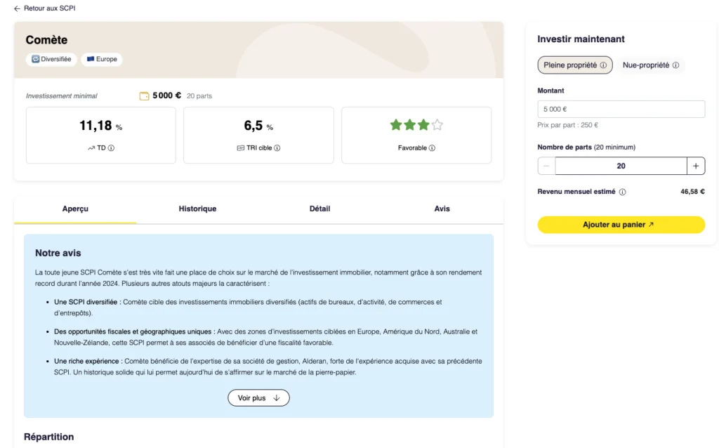 Mon avis sur France SCPI, le courtier en ligne 8 Espace client France SCPI