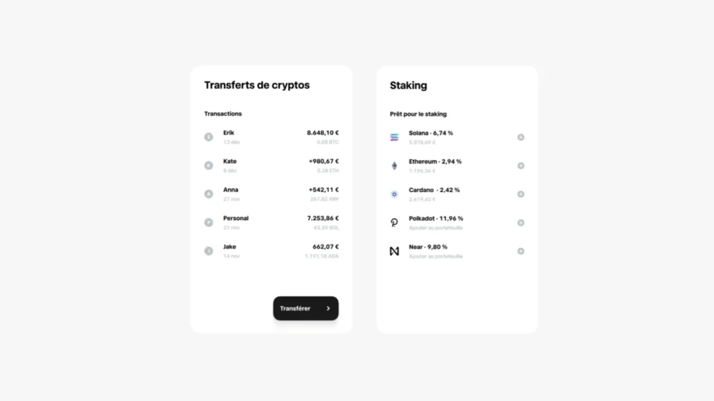 Investir sur des cryptos de Trade Republic : bonne idée ? 6 Transfert et stacking crypto Trade Republic