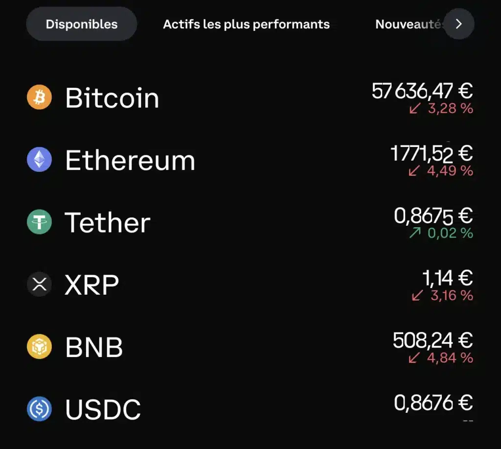 Avis Coinbase : test complet de la plateforme crypto 3 Offre Coinbase