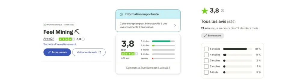 Feel Mining avis : mon test complet de la plateforme crypto française 7 Feel Mining avis Trustpilot