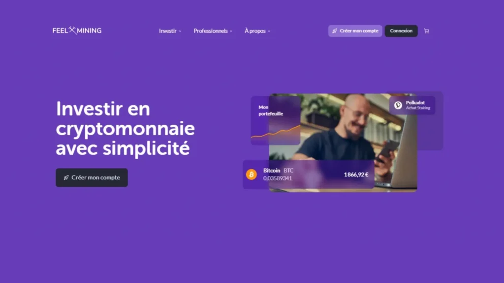 Feel Mining avis : mon test complet de la plateforme crypto française 3 Page d'accueil du site Feel Miniing
