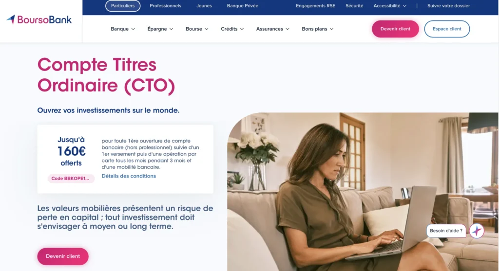 Avis CTO BoursoBank : que vaut le compte-titres pour investir en Bourse ? 3 Site BoursoBank