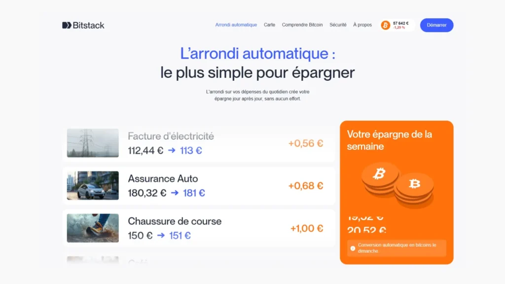 Avis Bitstack : l'appli qui transforme votre petite monnaie en épargne Bitcoin 3 L'arrondi Bitcoin, un élément clé de l'offre Bitstack