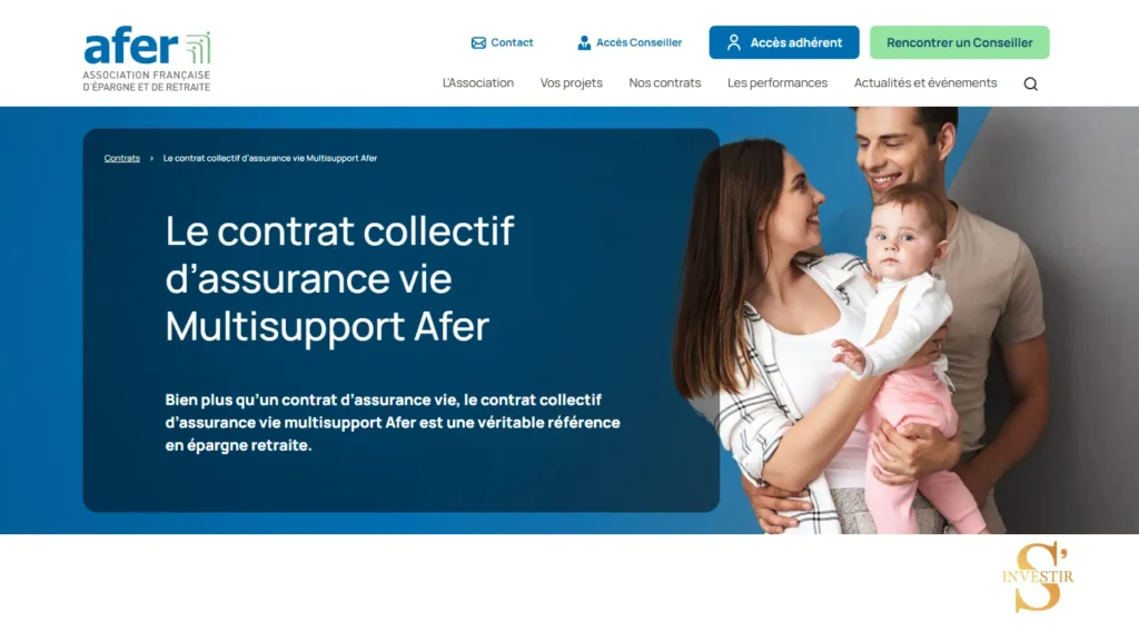 Assurance vie AFER : que vaut vraiment le contrat Multisupport en 2026 ? 2 Page de présentation du contrat Assurance vie AFER Multisupport