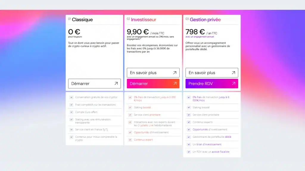 Avis Coinhouse : faut-il investir sur cette plateforme crypto ? 5 Ensemble des offres Coinhouse pour les particuliers